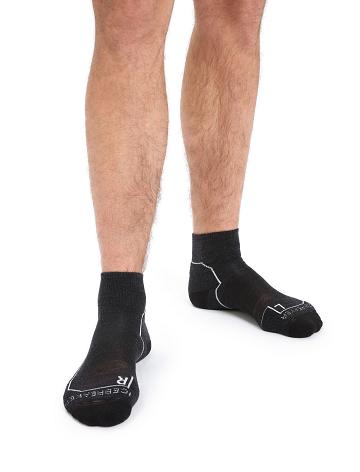 Pánské Ponožky Icebreaker Merino Hike+ Light Mini Černé | CZ 1908UZGT